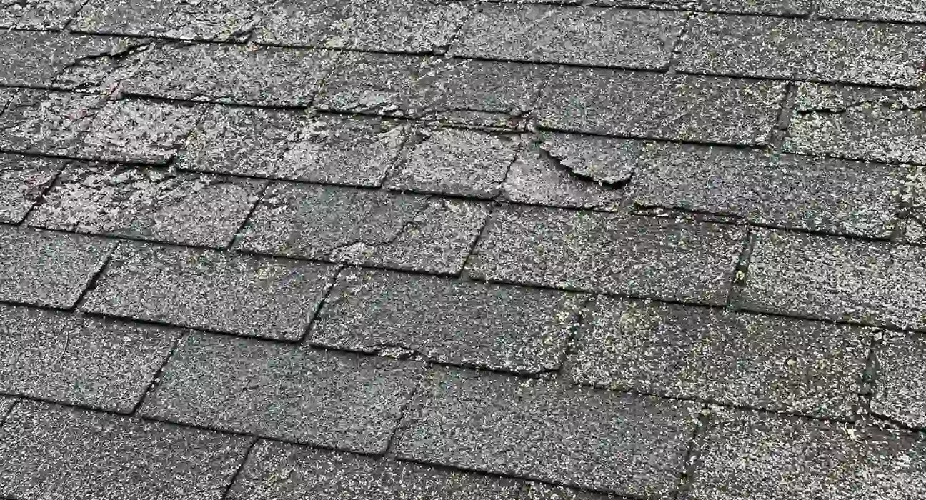 Aging  shingles showing wear