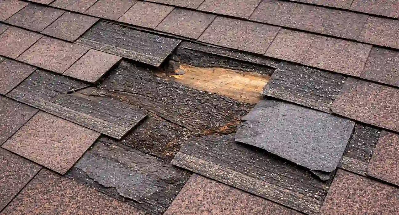 Missing and damaged shingles